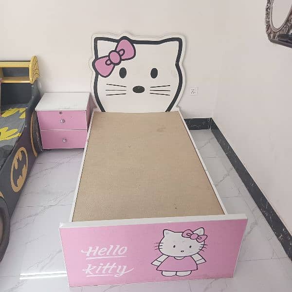 kids, hello kitty bed with mattress side table will charge 5000 0