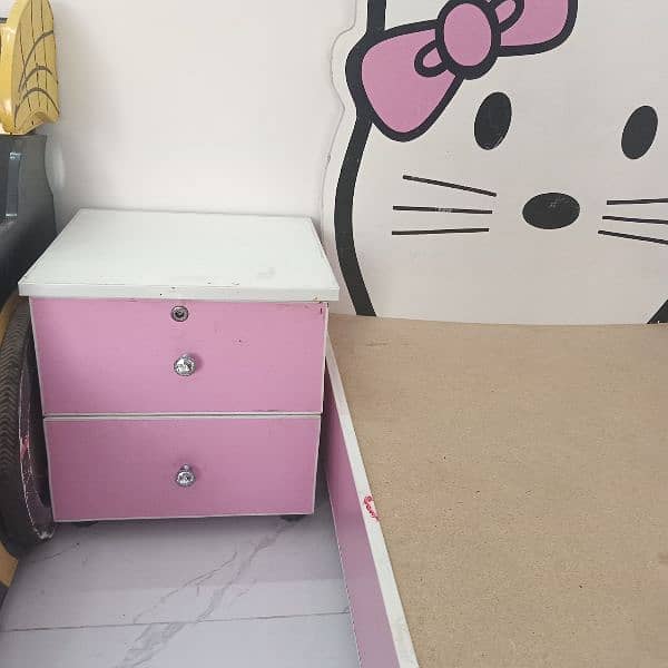 kids, hello kitty bed with mattress side table will charge 5000 1