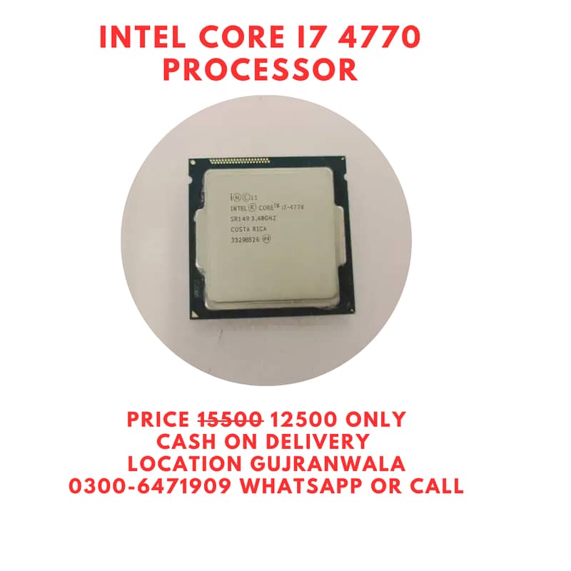 Intel Core i7 4770 Gaming Processor (System Pulled) 0