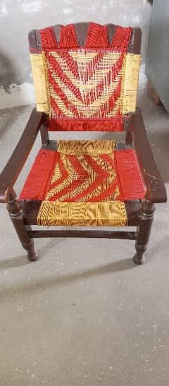 WOODEN 4 CHAIR SET