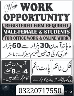Online Work for Male Female and students