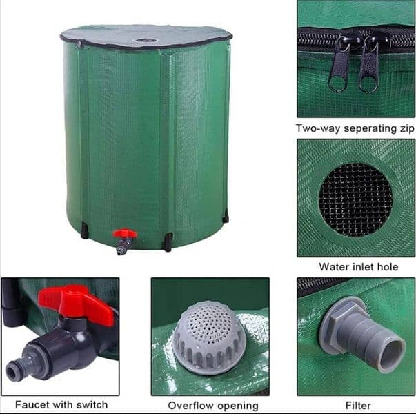 rain barrel collapsible rainwater harvest water tank 80 gallon 1