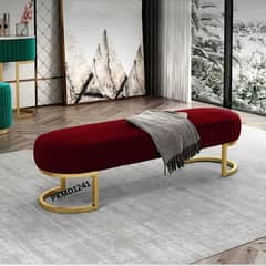 3 Seater Luxury sofa sitting Stool With Metal Stand- sofa Chair Stool,