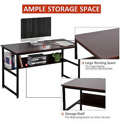 Modern Multi Tier Desk/workstation  with Shelving 2