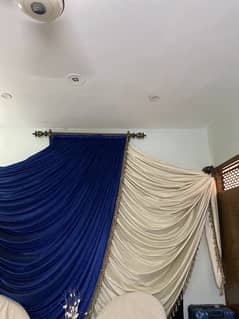 Curtains with  a set of standing lamps 0