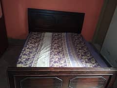 king size bed with mattress (sheesham)