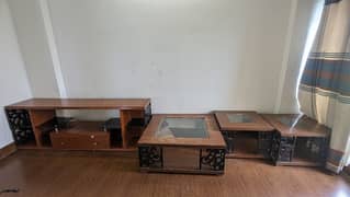 TV CONSOLE WITH CENTER TABLES FOR SALE