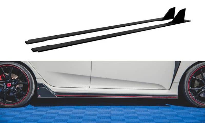 Honda Civic Type R Side Skirt Glossy Black ABS Plastic 3