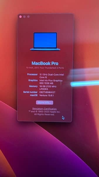 MacBook Pro 13” 2017 16Gb 256Gb 2