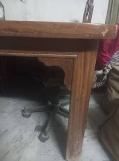 old pure wood dinning table with 8 chairs