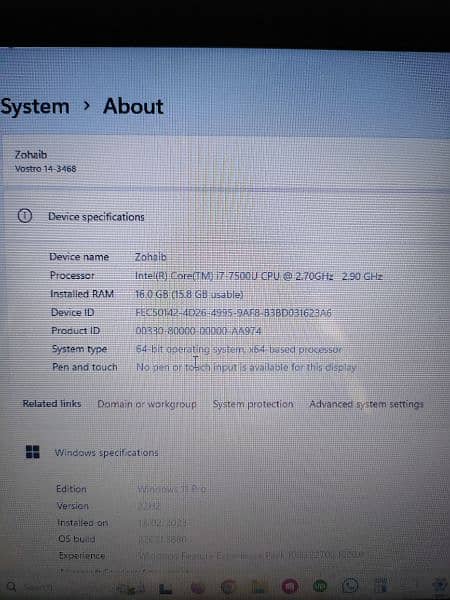 dell vostro 3468 i7 7th generation 16gb ram 512 ssd 6