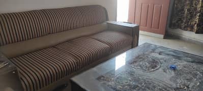 sofa set with glass top table
