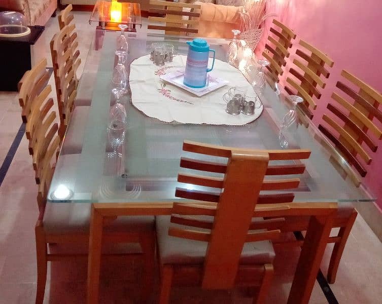 Dining Table with 8 Chairs Modern Stylish Design for Sale in Karachi 0