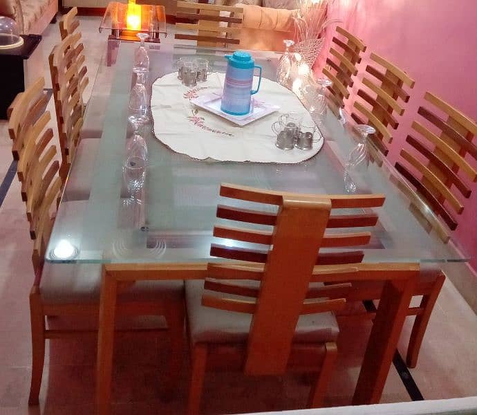 Dining Table with 8 Chairs Modern Stylish Design for Sale in Karachi 1