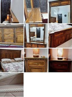 king size bed 2 side tables dressing table with mattress