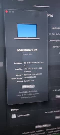 MacBook Pro Core i9 2019 15 inch | 16GB RAM | 512GB SSD | Graphic Card