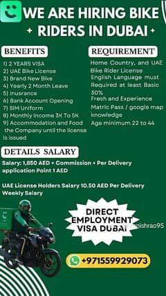 Bike Rider jobs in UAE