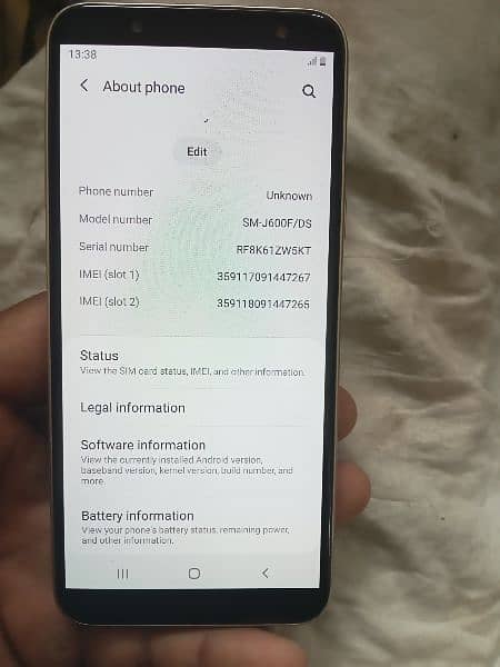 Samsung J6 original  10/10 imei match  charger not open not repair 4