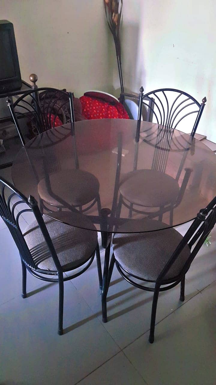 4 chair Dining table & iron rod rectangle table 0