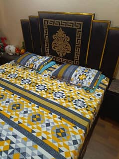 Bed set with sofa set good condition