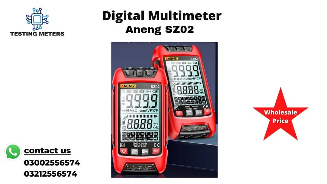 Aneng SZ02 9999 Count 1000v Digital Multimeter |Full Auto| UPS LED TV 0