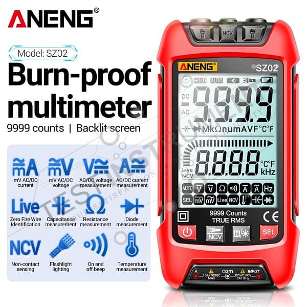 Aneng SZ02 9999 Count 1000v Digital Multimeter |Full Auto| UPS LED TV 2