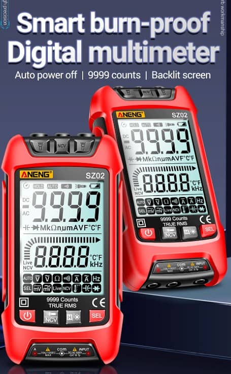 Aneng SZ02 9999 Count 1000v Digital Multimeter |Full Auto| UPS LED TV 4