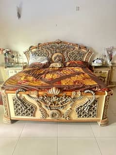 Deco King Size Bed Set with Almari and Dressing