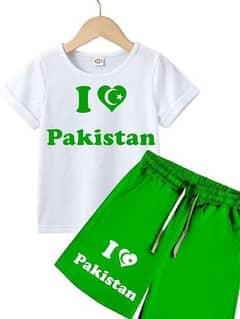 2 pcs boys 14 august shirt and short