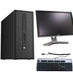 HP EliteDesk tower, 4th Gen Core i5, Dell 19 inch Display LCD