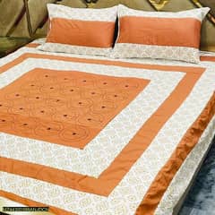 3 Pcs Cotton Sotton Patchwork Double Bedsheet