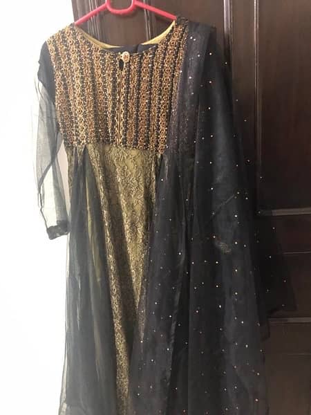 fancy net dress and shaposh black frock for4000 11