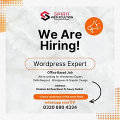 WordPress Developer & Graphic Designer Required | Office based job