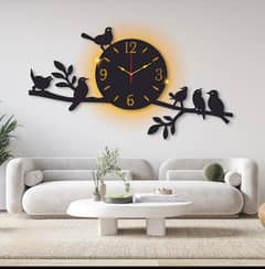 Sparrow design laminated wall clock with back light