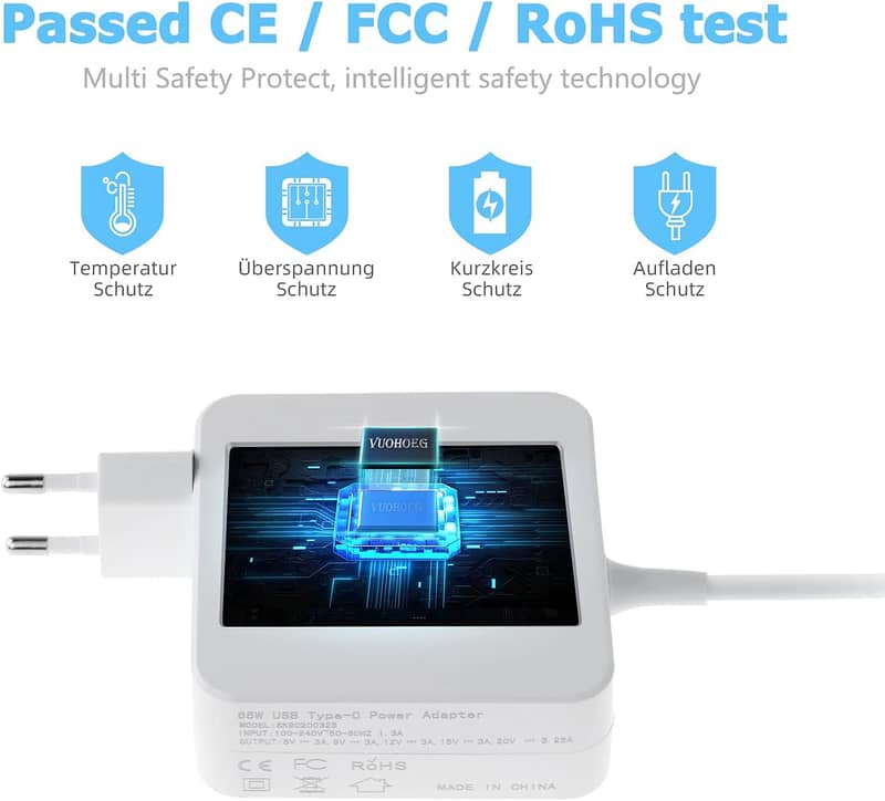 65 W / 61 W USB C power supply charger compatible with A1706 / A1707 0