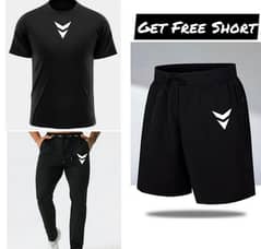 Men's Dri Fit Plain Track Suit With Free Shorts