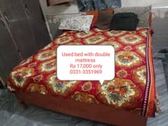 Used double bed with side table 0