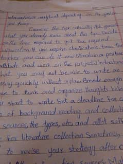 Hand writings assignment work