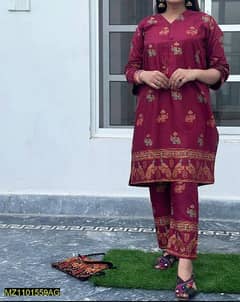 3Psc Women's Unstiched cotton silk handwork suit