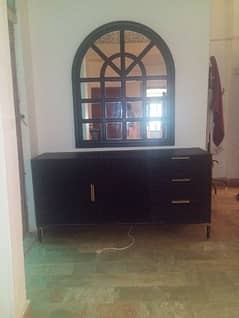 Italian window mirror with console