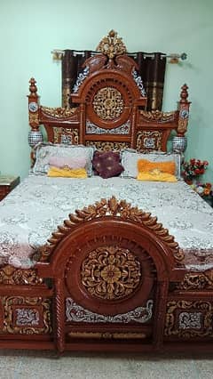 Chinyoti King Size Bed & Dressing table with side table's