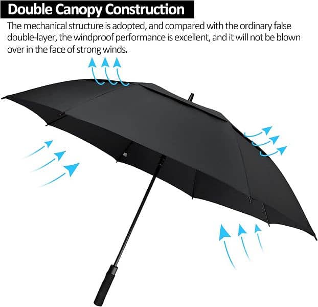 54 Inch Double canopy Automatic Open Windproof Golf Umbrella Large 1