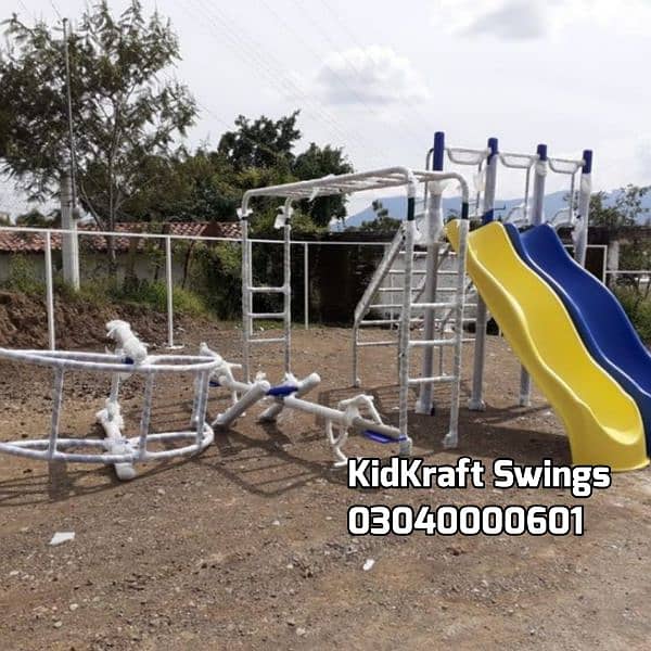 Slide, Gazeebo, Jungle gym, Rope Ladder, Basketball hoop, Football net 4