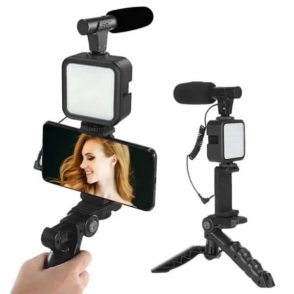 Ay-49 Video Making Kit Vlogging Tripod Triple Band Light, box pack. 2