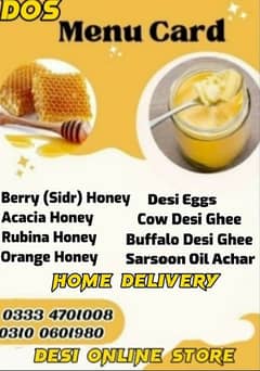 Village Made Desi Ghee & Natural Honey is Available 03334701008