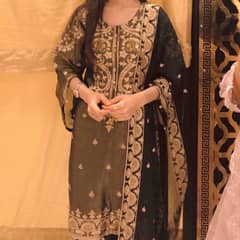 3 piece full embroidered suit