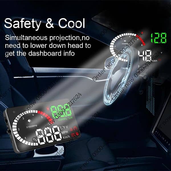 Car X6 Head Up Display OBD2 4 Inch Screen Digital HUD Speedomete 2