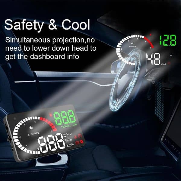 Car X6 Head Up Display OBD2 4 Inch Screen Digital HUD Speedomete 3