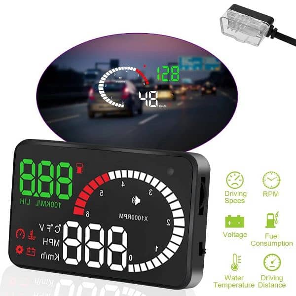 Car X6 Head Up Display OBD2 4 Inch Screen Digital HUD Speedomete 5