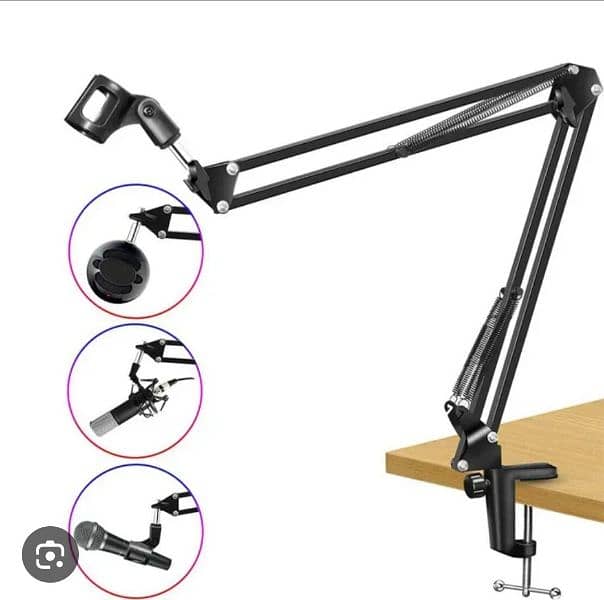 Nb 35 Scissor Arm Stand with Microphone Clip Table Mounting Clamp 0